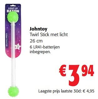 Promoties Johntoy twirl stick met licht - Johntoy - Geldig van 31/01/2024 tot 13/02/2024 bij Colruyt