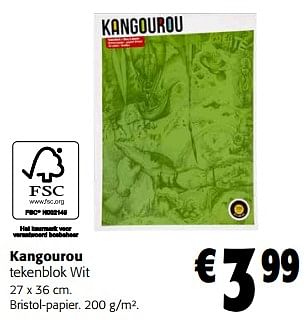 Promoties Kangourou tekenblok wit - Kangourou - Geldig van 31/01/2024 tot 13/02/2024 bij Colruyt