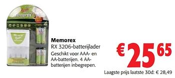 Promoties Memorex rx 3206-batterijlader - Memorex - Geldig van 31/01/2024 tot 13/02/2024 bij Colruyt