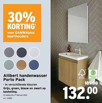 Promoties Allibert handenwasser porto pack - Allibert - Geldig van 31/01/2024 tot 13/02/2024 bij Gamma
