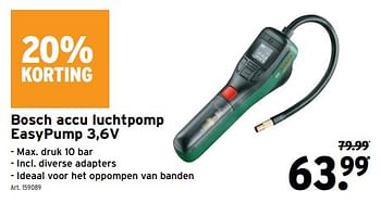 Promoties Bosch accu luchtpomp easypump 3,6v - Bosch - Geldig van 31/01/2024 tot 13/02/2024 bij Gamma