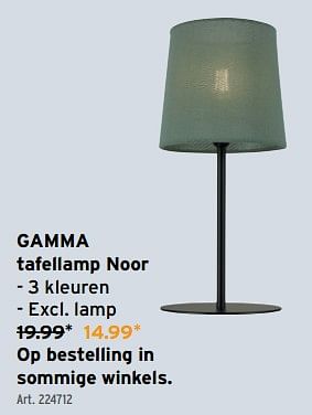 Promoties Gamma tafellamp noor - Gamma - Geldig van 31/01/2024 tot 13/02/2024 bij Gamma