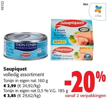 Promoties Saupiquet volledig assortiment - Saupiquet - Geldig van 31/01/2024 tot 13/02/2024 bij Colruyt