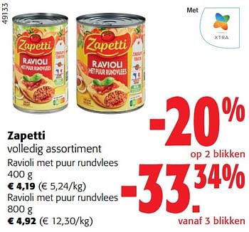 Promoties Zapetti volledig assortiment - Zapetti - Geldig van 31/01/2024 tot 13/02/2024 bij Colruyt
