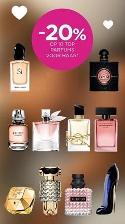 Promotions -20% op 10 top parfums voor haar - Produit Maison - ICI PARIS XL - Valide de 01/02/2024 à 14/02/2024 chez ICI PARIS XL