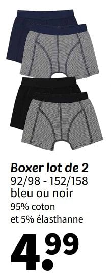 Promotions Boxer lot de 2 - Produit maison - Wibra - Valide de 31/01/2024 à 11/02/2024 chez Wibra