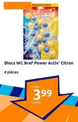 Promotions Blocs wc bref power activ` citron - Bref - Valide de 31/01/2024 à 06/02/2024 chez Action