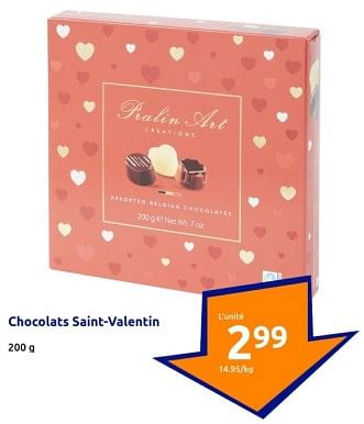 Promotions Chocolats saint-valentin - Produit Maison - Action - Valide de 31/01/2024 à 06/02/2024 chez Action