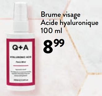 Promotions Brume visage acide hyaluronique - Q + A - Valide de 31/01/2024 à 13/02/2024 chez DI