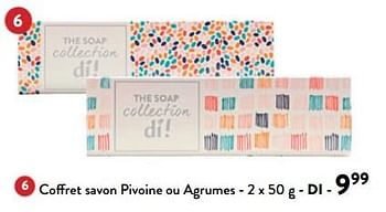 Promotions Coffret savon pivoine ou agrumes - Produit maison - DI - Valide de 31/01/2024 à 13/02/2024 chez DI