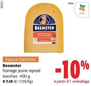 Promotions Beemster fromage jeune reposé tranches - Beemster - Valide de 31/01/2024 à 13/02/2024 chez Colruyt