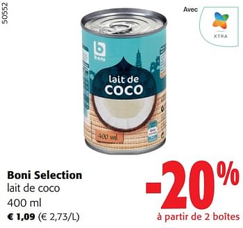 Promotions Boni selection lait de coco - Boni - Valide de 31/01/2024 à 13/02/2024 chez Colruyt