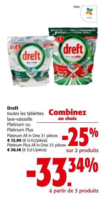 Promotions Dreft toutes les tablettes lave-vaisselle platinum ou platinum plus - Dreft - Valide de 31/01/2024 à 13/02/2024 chez Colruyt