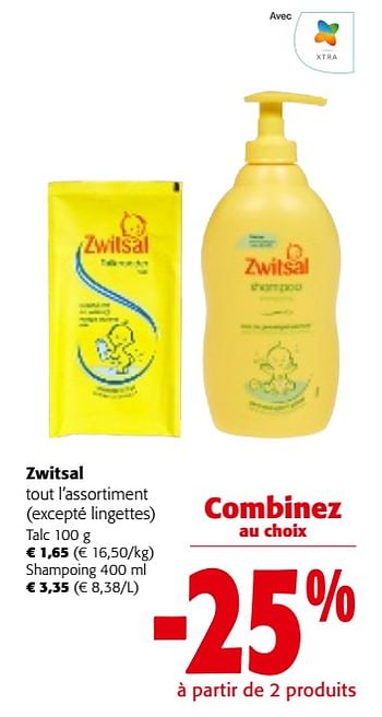 Promotions Zwitsal tout l`assortiment - Zwitsal - Valide de 31/01/2024 à 13/02/2024 chez Colruyt