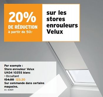 Promotions Store enrouleur velux uk04 1025s blanc - Velux - Valide de 31/01/2024 à 13/02/2024 chez Gamma