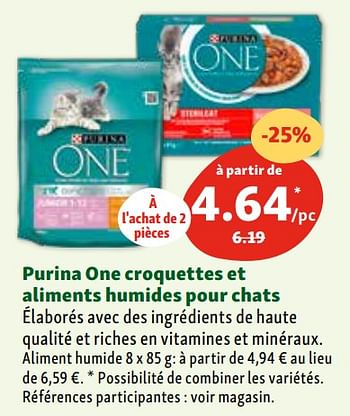 Promotions Purina one croquettes et aliments humides pour chats - Purina - Valide de 07/02/2024 à 12/02/2024 chez Maxi Zoo