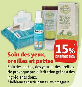 Promotions Soin des yeux, oreilles et pattes 15% de réduction - Produit maison - Maxi Zoo - Valide de 07/02/2024 à 12/02/2024 chez Maxi Zoo