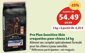 Promotions Pro plan sensitive skin croquettes pour chiens - Purina - Valide de 07/02/2024 à 12/02/2024 chez Maxi Zoo
