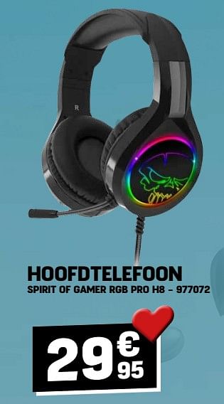 Promoties Hoofdtelefoon spirit of gamer rgb pro h8 - Spirit of Gamer - Geldig van 01/02/2024 tot 11/02/2024 bij Electro Depot