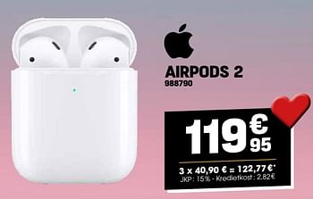 Promoties Apple airpods 2 - Apple - Geldig van 01/02/2024 tot 11/02/2024 bij Electro Depot
