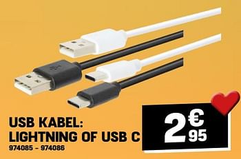 Promoties Usb kabel lightning of usb c - Huismerk - Electro Depot - Geldig van 01/02/2024 tot 11/02/2024 bij Electro Depot