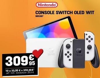 Promoties Nintendo console switch oled wit - Nintendo - Geldig van 01/02/2024 tot 11/02/2024 bij Electro Depot