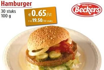 Promoties Hamburger - Beckers - Geldig van 01/02/2024 tot 29/02/2024 bij Aronde