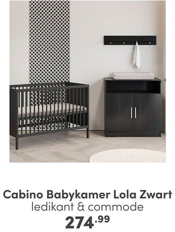 Promoties Cabino babykamer lola zwart - Cabino - Geldig van 04/02/2024 tot 10/02/2024 bij Baby & Tiener Megastore