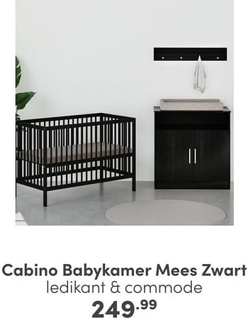 Promoties Cabino babykamer mees zwart - Cabino - Geldig van 04/02/2024 tot 10/02/2024 bij Baby & Tiener Megastore