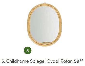 Promoties Childhome spiegel ovaal rotan - Childhome - Geldig van 04/02/2024 tot 24/02/2024 bij Baby & Tiener Megastore