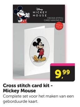 Promoties Cross stitch card kit - mickey mouse - Huismerk - Boekenvoordeel - Geldig van 03/02/2024 tot 11/02/2024 bij BoekenVoordeel