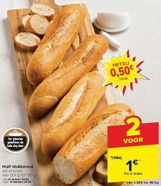 Promoties Half stokbrood - Huismerk - Carrefour Express - Geldig van 31/01/2024 tot 13/02/2024 bij Carrefour Express