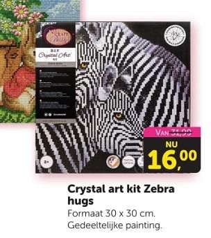 Promoties Crystal art kit zebra hugs - Crystal Art Kit - Geldig van 03/02/2024 tot 11/02/2024 bij BoekenVoordeel