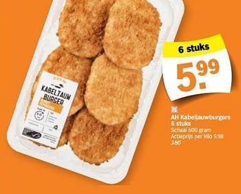 Promoties Ah kabeljauwburgers - Huismerk - Albert Heijn - Geldig van 05/02/2024 tot 11/02/2024 bij Albert Heijn