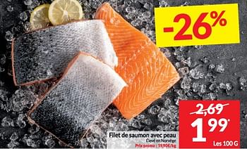 Promotions Filet de saumon avec peau - Produit maison - Intermarche - Valide de 06/02/2024 à 11/02/2024 chez Intermarche