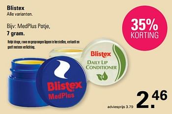 Promoties Blistex medplus potje - Blistex - Geldig van 31/01/2024 tot 17/02/2024 bij De Online Drogist