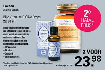 Promoties Vitamine d olive drops - Laveen - Geldig van 31/01/2024 tot 17/02/2024 bij De Online Drogist