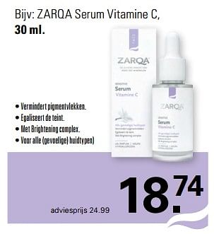 Promoties Zarqa serum vitamine c - Zarqa - Geldig van 31/01/2024 tot 17/02/2024 bij De Online Drogist