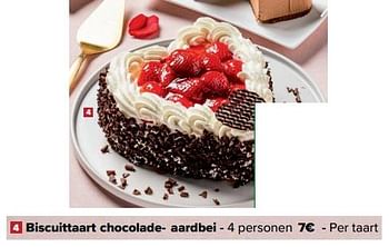Promoties Biscuittaart chocoladeaardbei - Huismerk - Carrefour Express - Geldig van 07/02/2024 tot 13/02/2024 bij Carrefour Express