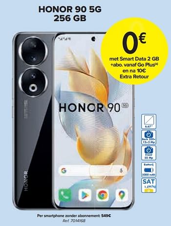 Promoties Honor 90 5g 256 gb - Honor - Geldig van 01/02/2024 tot 29/02/2024 bij Carrefour