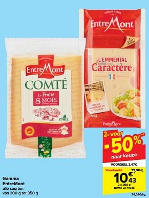 Promoties Comté le fruité - Entre Mont - Geldig van 07/02/2024 tot 19/02/2024 bij Carrefour