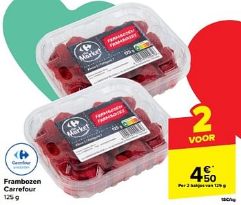 Promoties Frambozen carrefour - Huismerk - Carrefour  - Geldig van 07/02/2024 tot 19/02/2024 bij Carrefour