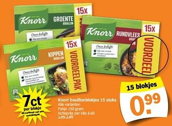 Promotions Knorr bouillonblokjes - Knorr - Valide de 05/02/2024 à 11/02/2024 chez Albert Heijn