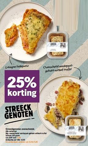 Promotions Ovenschotel aardappel-gehakt-witloof-truffel - Produit Maison - Albert Heijn - Valide de 05/02/2024 à 11/02/2024 chez Albert Heijn