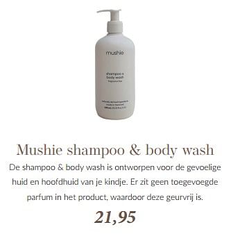 Promotions Mushie shampoo + body wash - Mushie - Valide de 01/02/2024 à 12/12/2024 chez BabyPark