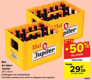 Promotions Bac de bière jupiler - Jupiler - Valide de 07/02/2024 à 14/02/2024 chez Carrefour