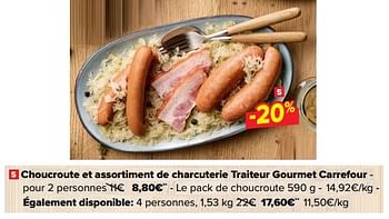 Promotions Choucroute et assortiment de charcuterie traiteur gourmet carrefour - Produit maison - Carrefour  - Valide de 07/02/2024 à 14/02/2024 chez Carrefour