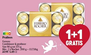 Promoties Pralines ferrero rocher - Ferrero - Geldig van 08/02/2024 tot 14/02/2024 bij Delhaize