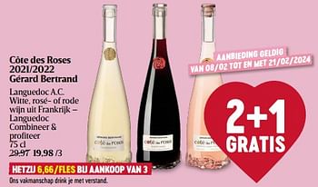 Promoties Côte des roses 2021-2022 gérard bertrand - Witte wijnen - Geldig van 08/02/2024 tot 14/02/2024 bij Delhaize