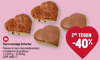 Promoties Hartvormige brioche - Huismerk - Delhaize - Geldig van 08/02/2024 tot 14/02/2024 bij Delhaize